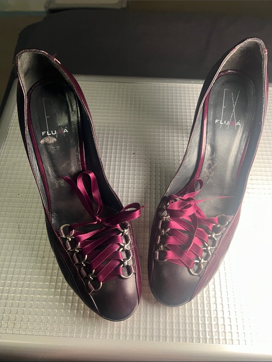 Shoes - Lux Burgundy Satin Lace-Up Pointed Heels